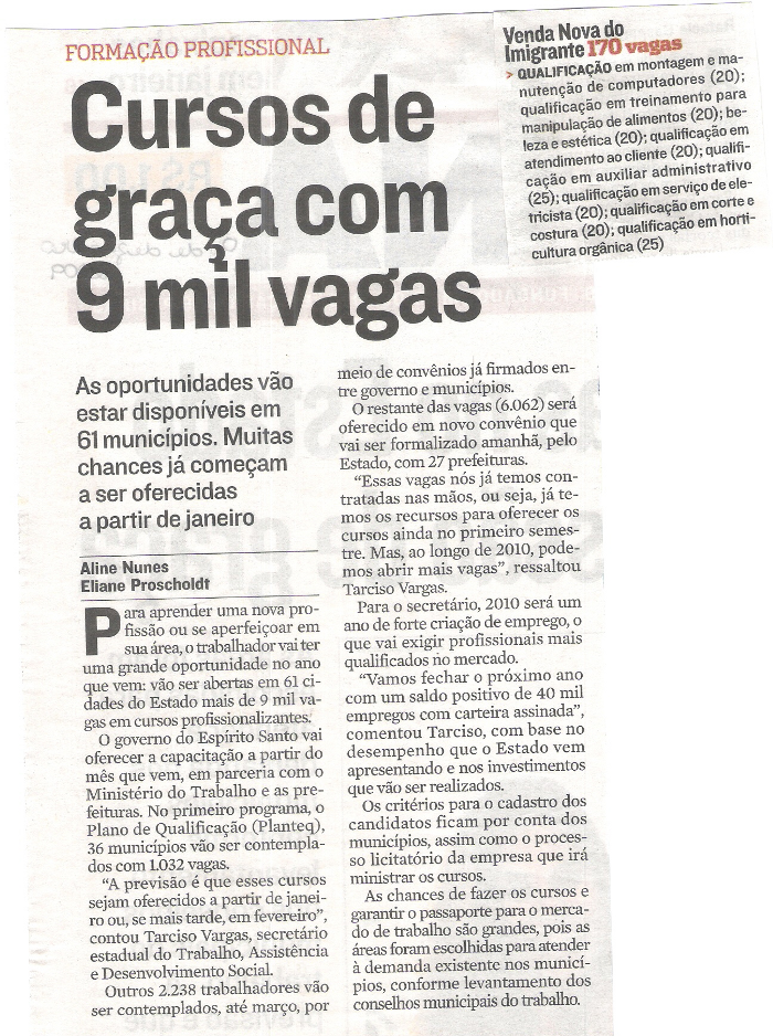 Cursos de graça com 9 mil vagas